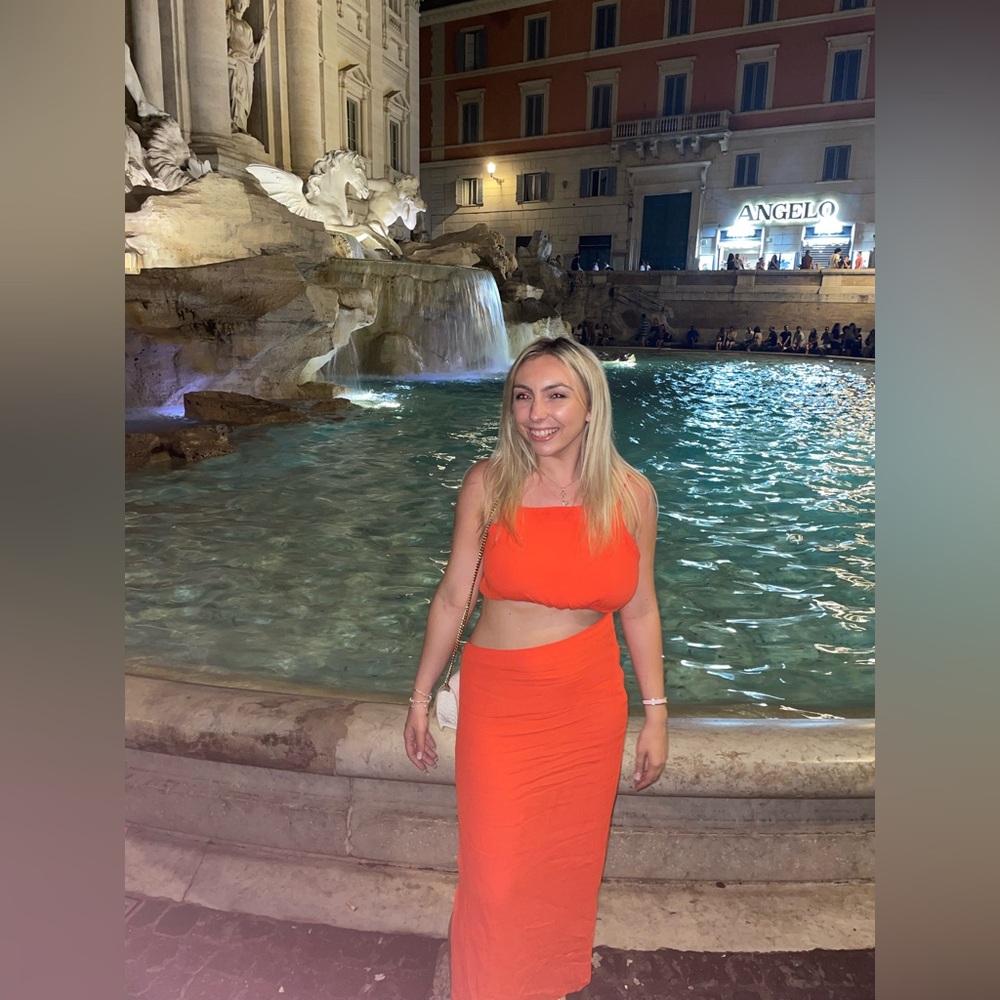 Olivaceous Midi Orange Dress with Cut Out